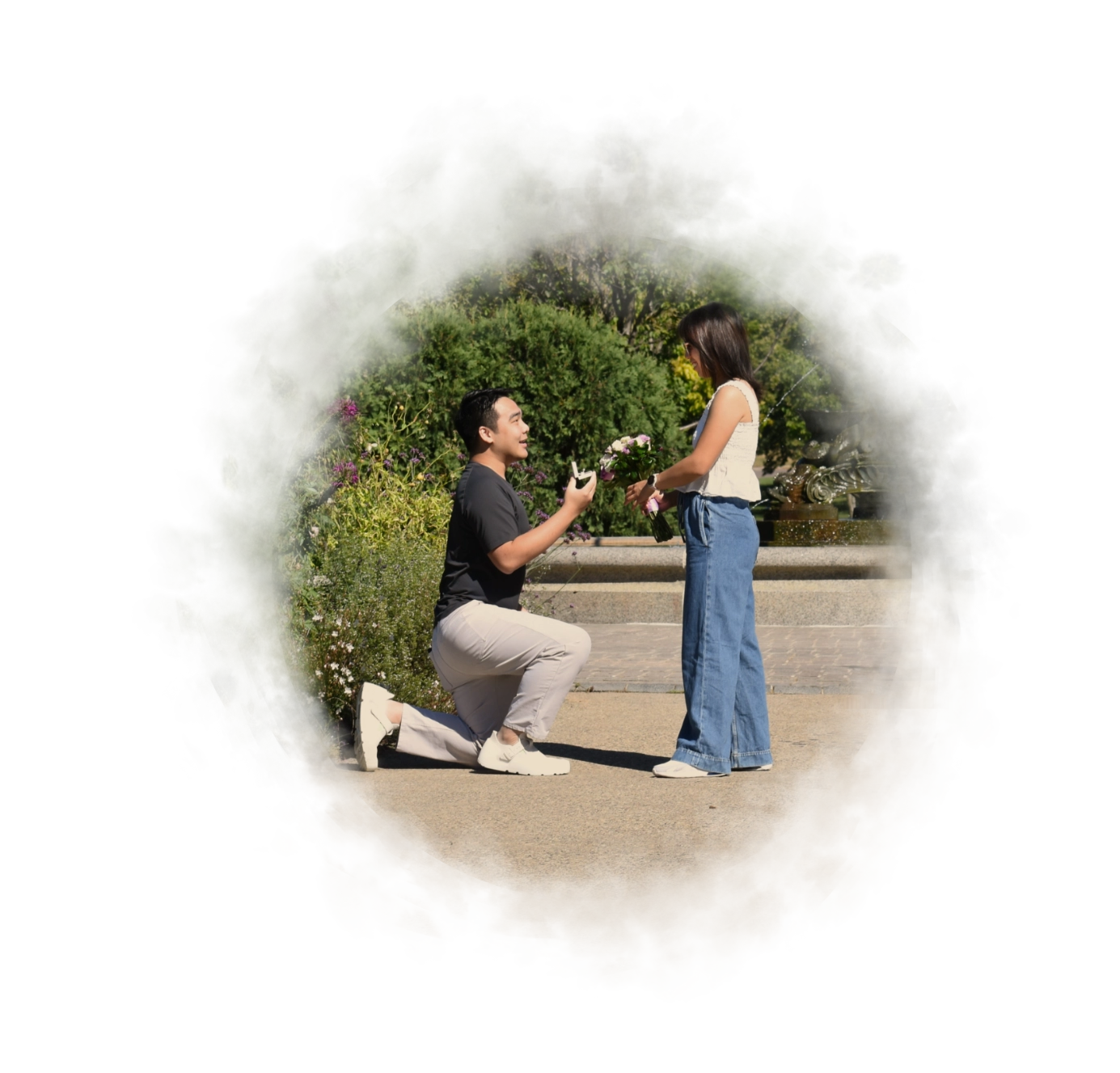 A photo of Kaming proposing to Claudia